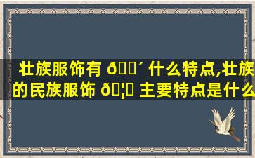 壮族服饰有 🐴 什么特点,壮族的民族服饰 🦟 主要特点是什么